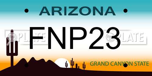 FNP23 Arizona License Plate