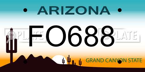 FO688 Arizona License Plate