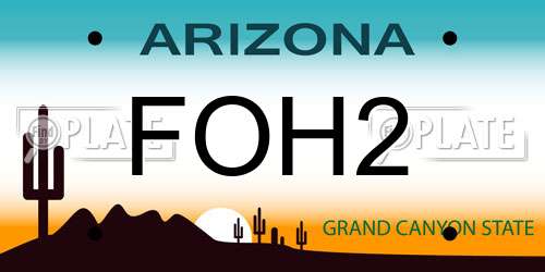 FOH2 Arizona License Plate