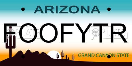 FOOFYTR Arizona License Plate