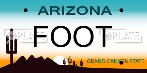 FOOT Arizona License Plate