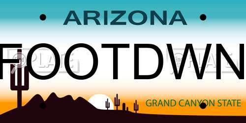 FOOTDWN Arizona License Plate