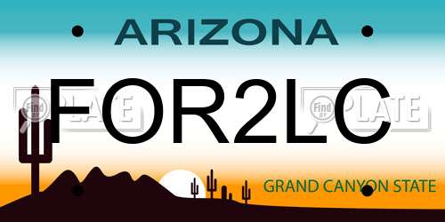 FOR2LC Arizona License Plate