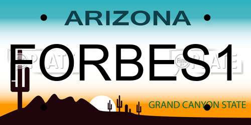 FORBES1 Arizona License Plate