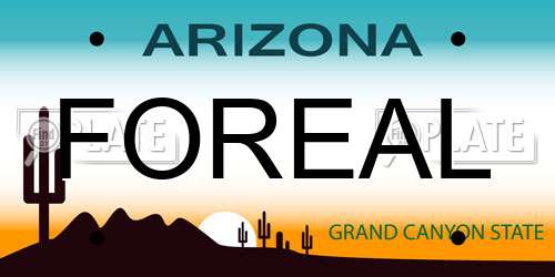 FOREAL Arizona License Plate