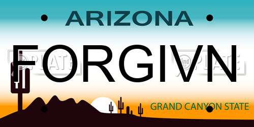 FORGIVN Arizona License Plate