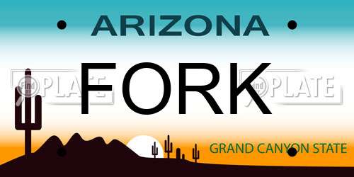 FORK Arizona License Plate