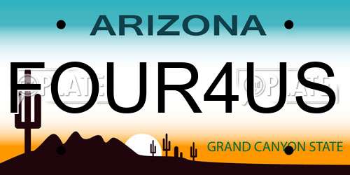 FOUR4US Arizona License Plate