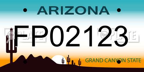 FP02123 Arizona License Plate
