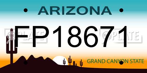 FP18671 Arizona License Plate
