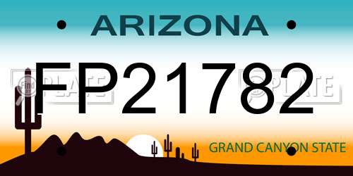 FP21782 Arizona License Plate