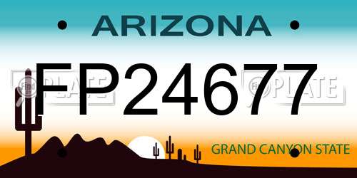 FP24677 Arizona License Plate