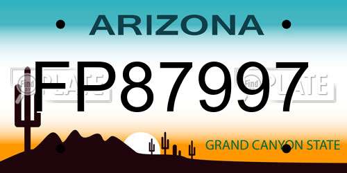 FP87997 Arizona License Plate