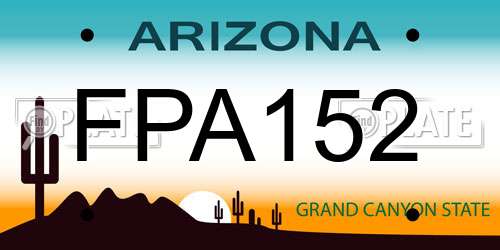 FPA152 Arizona License Plate
