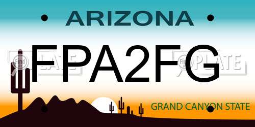 FPA2FG Arizona License Plate