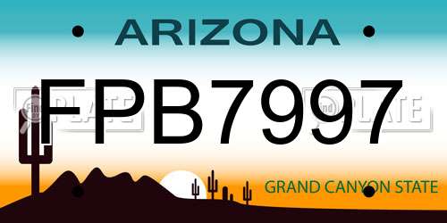 FPB7997 Arizona License Plate