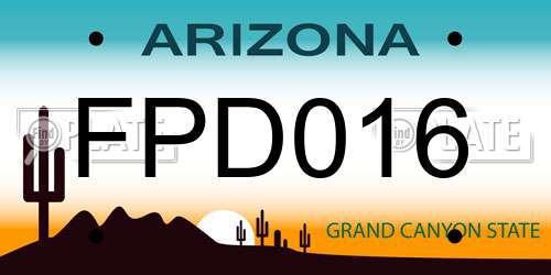 FPD016 Arizona License Plate
