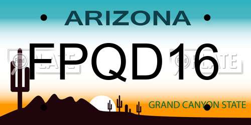 FPQD16 Arizona License Plate