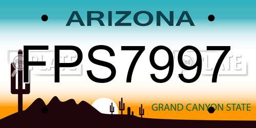 FPS7997 Arizona License Plate