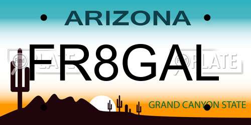 FR8GAL Arizona License Plate