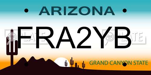FRA2YB Arizona License Plate