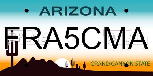 FRA5CMA Arizona License Plate