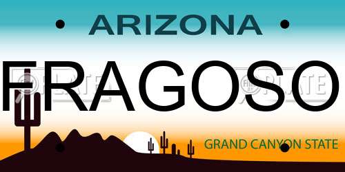 FRAGOSO Arizona License Plate