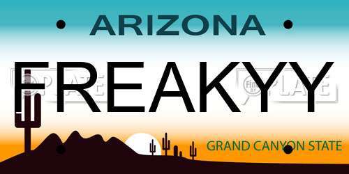 FREAKYY Arizona License Plate