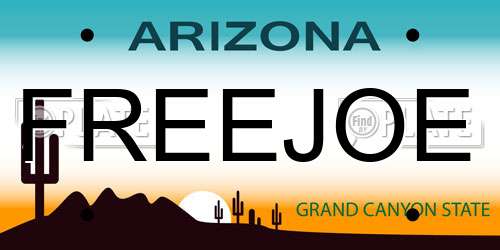 FREEJOE Arizona License Plate