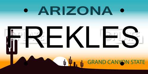 FREKLES Arizona License Plate