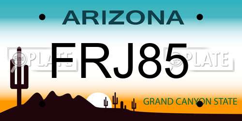 FRJ85 Arizona License Plate