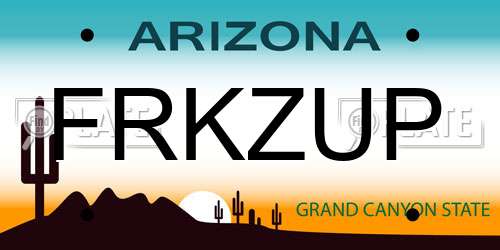 FRKZUP Arizona License Plate