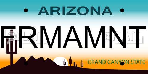 FRMAMNT Arizona License Plate
