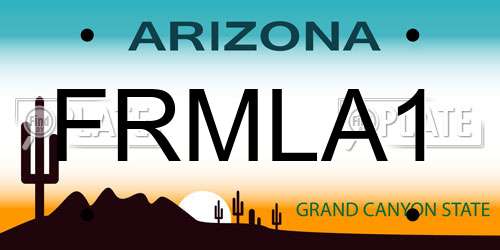 FRMLA1 Arizona License Plate