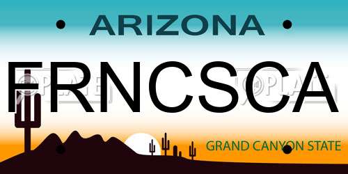 FRNCSCA Arizona License Plate