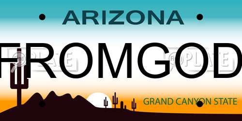 FROMGOD Arizona License Plate