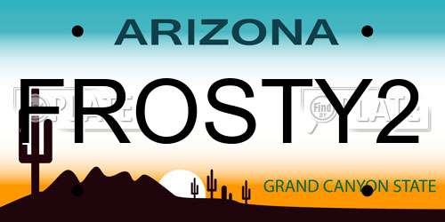 FROSTY2 Arizona License Plate