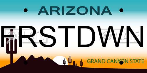 FRSTDWN Arizona License Plate