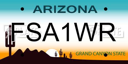 FSA1WR Arizona License Plate