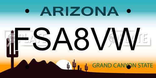 FSA8VW Arizona License Plate