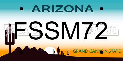 FSSM72 Arizona License Plate