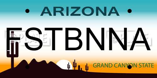 FSTBNNA Arizona License Plate