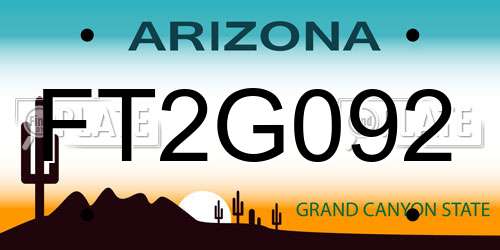 FT2G092 Arizona License Plate