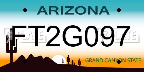 FT2G097 Arizona License Plate