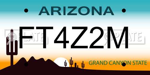 FT4Z2M Arizona License Plate