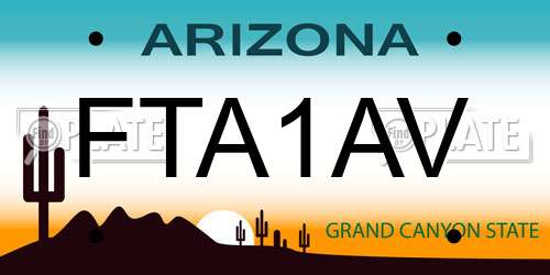 FTA1AV Arizona License Plate