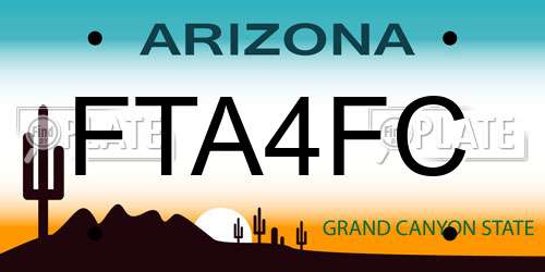FTA4FC Arizona License Plate