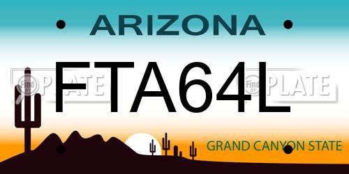 FTA64L Arizona License Plate