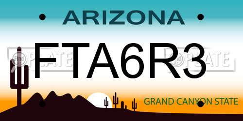 FTA6R3 Arizona License Plate