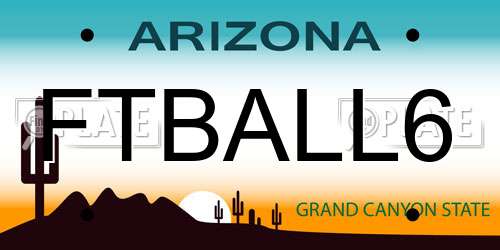 FTBALL6 Arizona License Plate